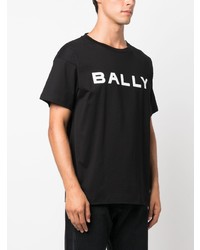 T-shirt à col rond imprimé noir Bally