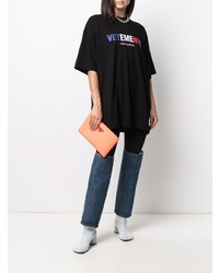 T-shirt à col rond imprimé noir Vetements