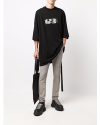 T-shirt à col rond imprimé noir Rick Owens