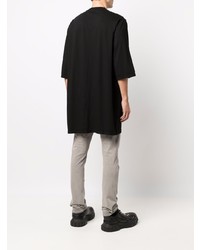 T-shirt à col rond imprimé noir Rick Owens