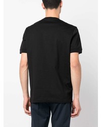 T-shirt à col rond imprimé noir Kiton