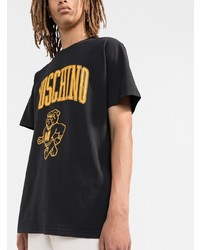 T-shirt à col rond imprimé noir Moschino