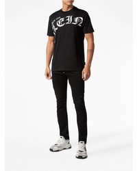 T-shirt à col rond imprimé noir Philipp Plein