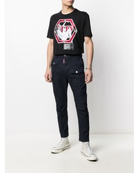 T-shirt à col rond imprimé noir Philipp Plein