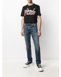 T-shirt à col rond imprimé noir Philipp Plein