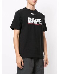 T-shirt à col rond imprimé noir A Bathing Ape