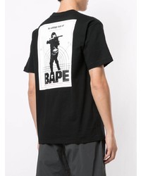 T-shirt à col rond imprimé noir A Bathing Ape