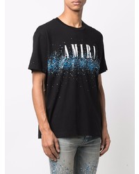 T-shirt à col rond imprimé noir Amiri