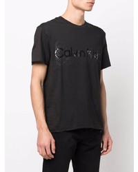 T-shirt à col rond imprimé noir Calvin Klein