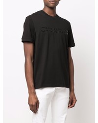 T-shirt à col rond imprimé noir Calvin Klein