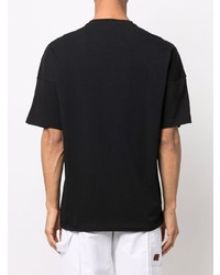 T-shirt à col rond imprimé noir Ea7 Emporio Armani