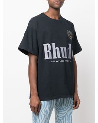 T-shirt à col rond imprimé noir Rhude