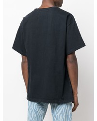 T-shirt à col rond imprimé noir Rhude