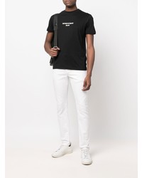 T-shirt à col rond imprimé noir Emporio Armani