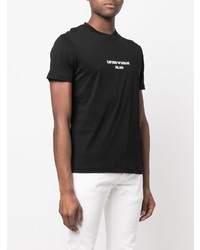 T-shirt à col rond imprimé noir Emporio Armani