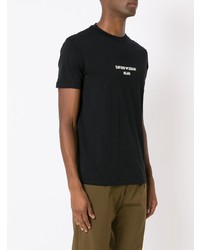 T-shirt à col rond imprimé noir Emporio Armani