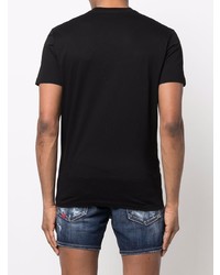 T-shirt à col rond imprimé noir DSQUARED2