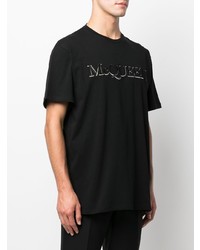 T-shirt à col rond imprimé noir Alexander McQueen