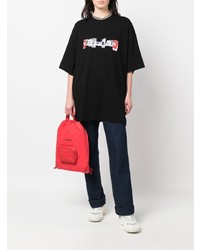 T-shirt à col rond imprimé noir Vetements