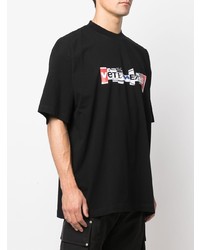 T-shirt à col rond imprimé noir Vetements