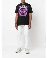 T-shirt à col rond imprimé noir Philipp Plein