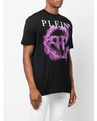 T-shirt à col rond imprimé noir Philipp Plein