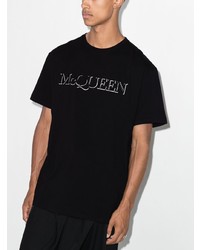 T-shirt à col rond imprimé noir Alexander McQueen