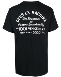 T-shirt à col rond imprimé noir Deus Ex Machina