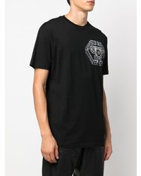 T-shirt à col rond imprimé noir Philipp Plein