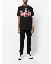 T-shirt à col rond imprimé noir Philipp Plein