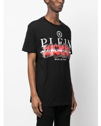 T-shirt à col rond imprimé noir Philipp Plein