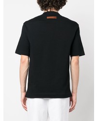 T-shirt à col rond imprimé noir Zegna