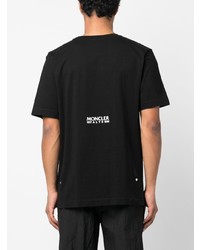 T-shirt à col rond imprimé noir Moncler