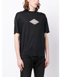 T-shirt à col rond imprimé noir Emporio Armani