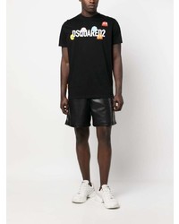 T-shirt à col rond imprimé noir DSQUARED2