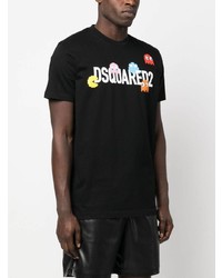 T-shirt à col rond imprimé noir DSQUARED2