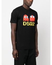 T-shirt à col rond imprimé noir DSQUARED2