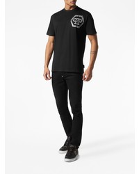 T-shirt à col rond imprimé noir Philipp Plein