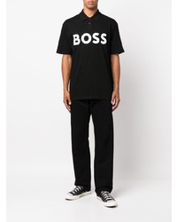 T-shirt à col rond imprimé noir BOSS