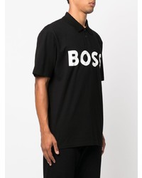 T-shirt à col rond imprimé noir BOSS