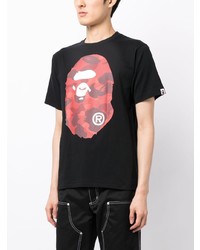 T-shirt à col rond imprimé noir A Bathing Ape