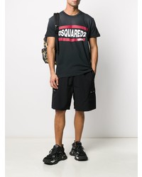 T-shirt à col rond imprimé noir DSQUARED2