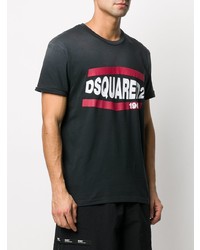 T-shirt à col rond imprimé noir DSQUARED2