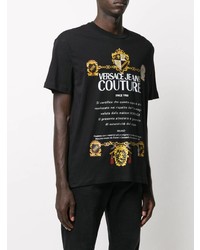 T-shirt à col rond imprimé noir VERSACE JEANS COUTURE