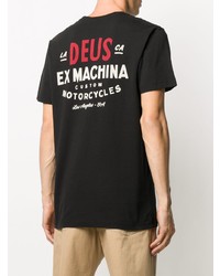 T-shirt à col rond imprimé noir Deus Ex Machina