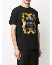 T-shirt à col rond imprimé noir VERSACE JEANS COUTURE