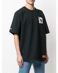 T-shirt à col rond imprimé noir Heron Preston