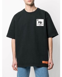 T-shirt à col rond imprimé noir Heron Preston