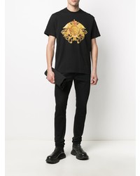 T-shirt à col rond imprimé noir VERSACE JEANS COUTURE