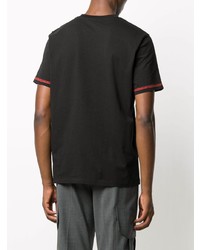 T-shirt à col rond imprimé noir Moncler